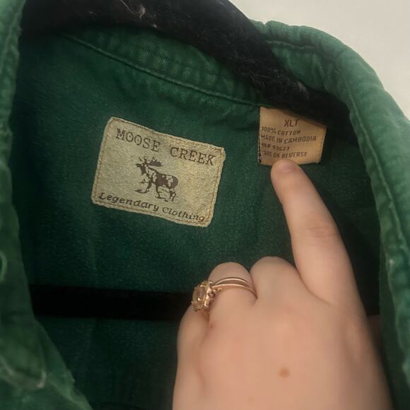 Men’s Green Long Sleeve Button Down Moose Creek Legendary Clothing Size XLT - Picture 3 of 3